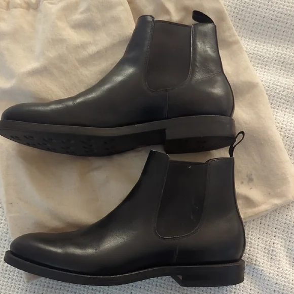 Grant Stone Men's Black Leather Chelsea Boots - Picture 2 of 6